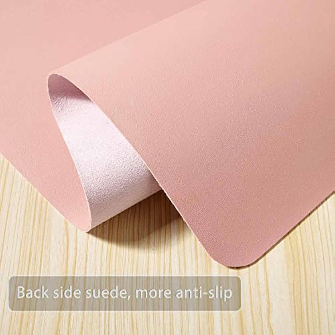 DOBAOJIA Desk Pad Large, Desk Mat, Laptop Mat, Writing Pad, Desk Blotter, Extended Mouse Mat, Large Mouse Pad for Office/Home, PU Leather Waterproof +Suede Non-Slip 27.5" X 13.8" (Pink)