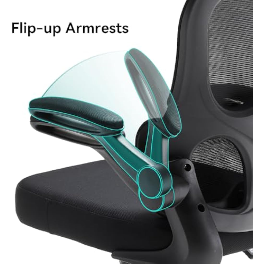 Aevoriax N56 Ergonomic Office Chair - Dual Backrest Design, Adjustable Lumbar Support, Thick Padded Seat, Flip-Up Armrests, Tilt Function - Ideal for Home Office, Gaming & Conference, Black