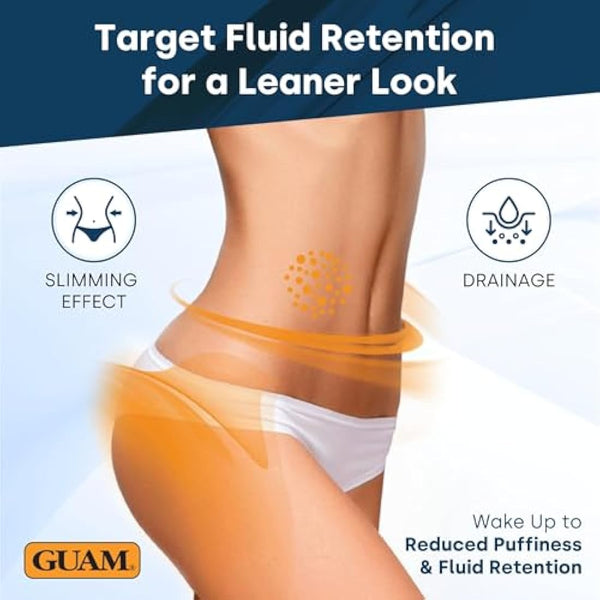 GUAM Seaweed Anti Cellulite Cream for Women with Vitamin E Caffeine and Maca Extract - 200ml Intensive Saline Reducing Night Treatment - Skin Tightening Cream Body Slimming, Firming & Draining Action