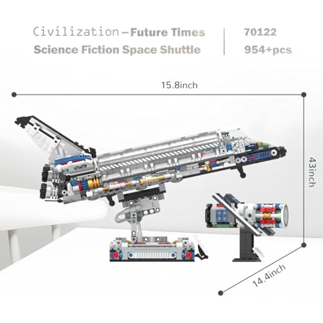 JMBricklayer Space Shuttle Building Blocks Kit 70122, Space Exploration Shuttle Construction Toys for Kids, Collectible Display Model Kits with Adjustable Stand, Idea Gifts for Boys Girls Adults