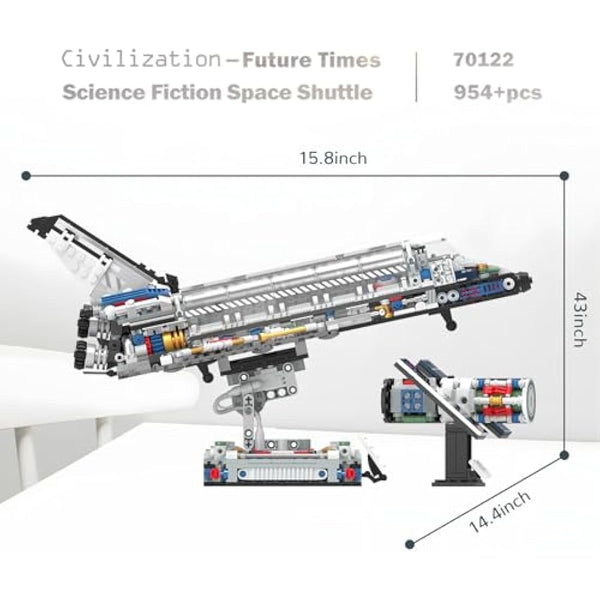 JMBricklayer Space Shuttle Building Blocks Kit 70122, Space Exploration Shuttle Construction Toys for Kids, Collectible Display Model Kits with Adjustable Stand, Idea Gifts for Boys Girls Adults