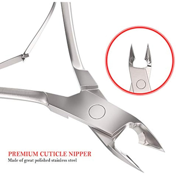 Jestilo Professional Cuticle Nippers Scissors Cutters, Removers Stainless Steel Best Nail Care Tool for Manicure and Pedicure (Silver)