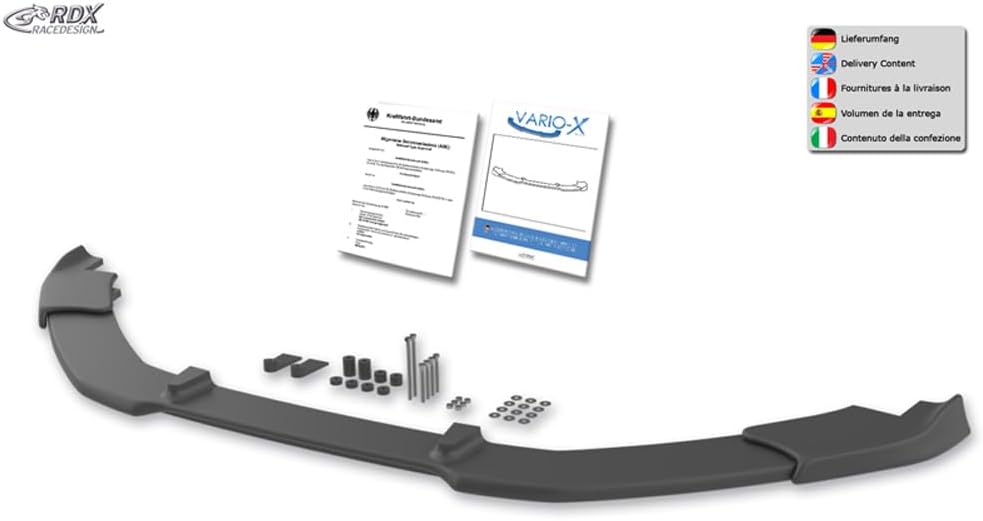 RDX Racedesign Front spoiler Vario-X compatible with Volkswagen Golf VI Plus 2008-2014 (PU)
