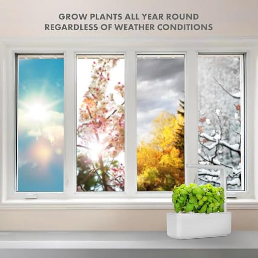 Click and Grow Smart Garden | Easier than Hydroponics growing system | Grow Your Own Kits | Indoor Herb Garden | 3 Basil Pods included, White