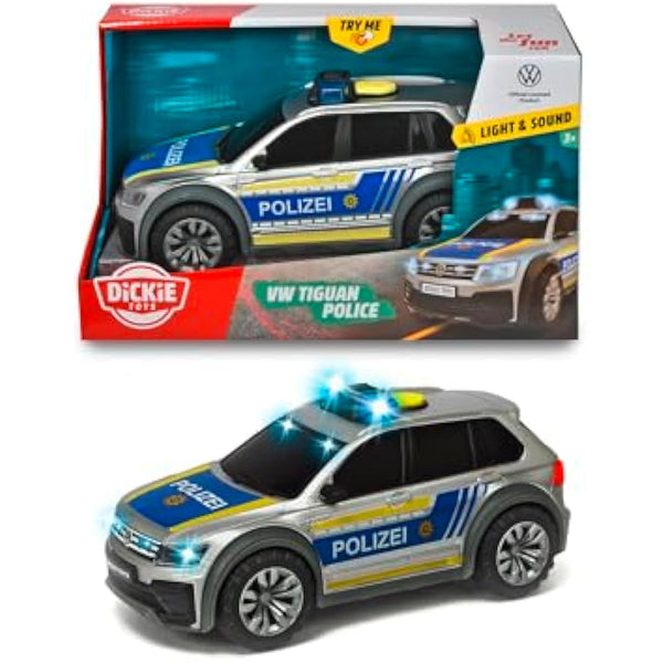 Dickie Toys - Volkswagen VW Tiguan R-Line - 25 cm Police Car with Light & Sound, Police SUV, Toy Cars, for Children from 3 Years, Multicoloured