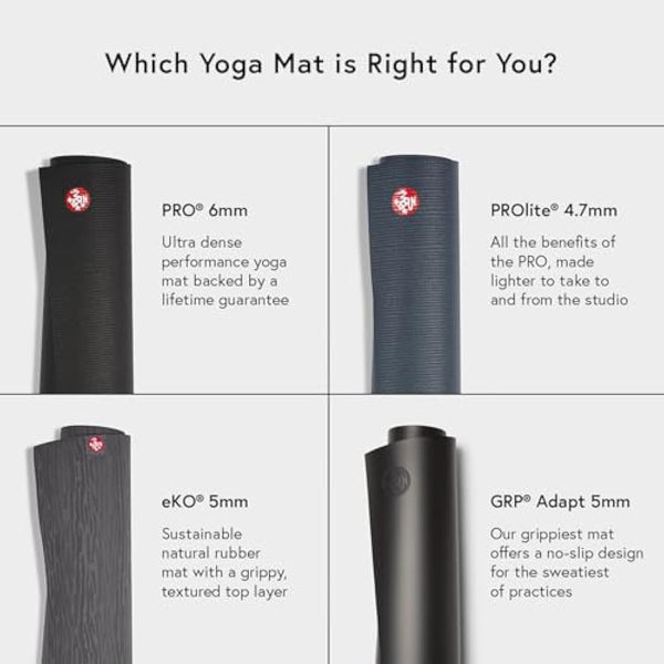 Manduka PRO Yoga Mat – Premium 6mm Thick Mat, High Performance Grip, Ultra Dense Cushioning for Support and Stability in Yoga, Pilates, Gym and Any General Fitness