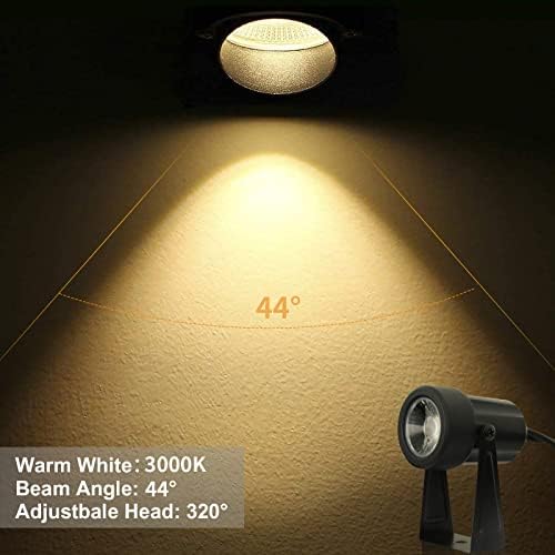 Bomcosy Garden Spotlights Mains Powered, 92FT/28M Landscape Lights, 3000K 27V Spike Light Mains IP65 Waterproof Outdoor Garden Lights Pathway Lighting for Lawn Yard, Patio,Driveway,Party