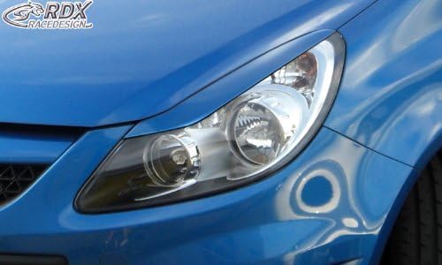 RDX Racedesign Head light spoilers compatible with Opel Corsa D 2006- (ABS)