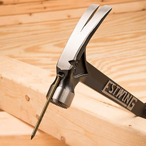 Estwing EB/15SM 15oz Ultra Black Hammer, Milled Face, Shock Reduction Grip