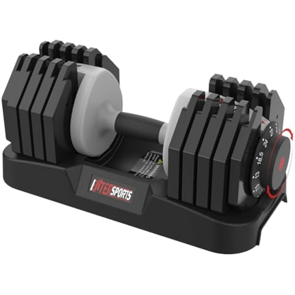 EnterSports 12kg/18KG/27KG Adjustable Dumbbells,Dumbbell Set for Saving Place, Dumbbell Weights with Non-Slip Handle, Home Gym Strength Training Equipment for Full Bodybuilding