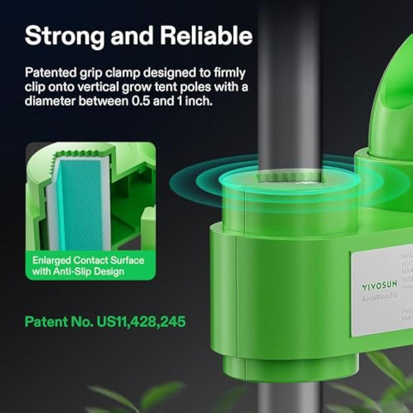 VIVOSUN Pack of 2 AeroWave E6 Grow Tent Fan 15 cm, EC Motor, Smart WiFi Control, US-Patented Clip Fan with Automatic Oscillation, Weatherproof according to IP-54 for Hydroponic Ventilation