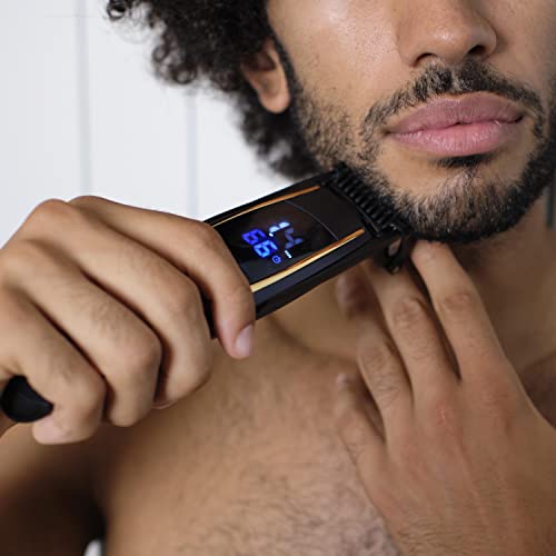 BaByliss Super Stubble XTP Beard Trimmer - Cordless & Waterproof Stubble/Beard Trimmer, 24 Length Settings (0.4-5mm), Gifts for Men, Blue & Rose Gold, 7898DU