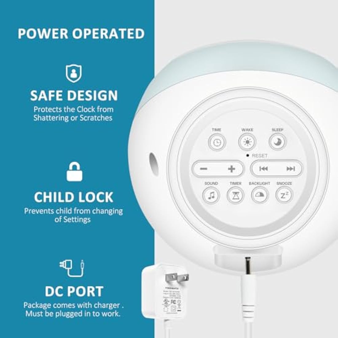 I·CODE Sun & Moon Rise Kids Alarm Clock, Children's Sleep Trainer, Sleep Sound Machine, Wake Up Light & Night Light, Teach Kids Day & Night