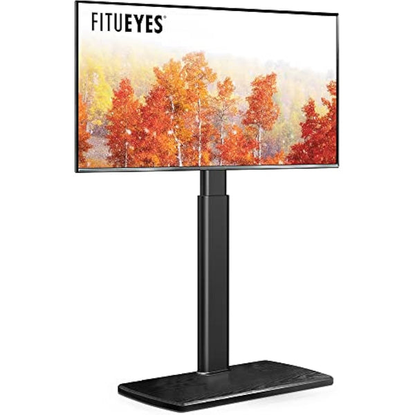 FITUEYES TV Stand with 20mm Wood Base for 32-70 Inch TV, Tall TV Floor Stand with 60° Swivel & 6 Height Adjustment, Cantilever TV Mount Stand Max VESA 600x400mm Holds 40kg