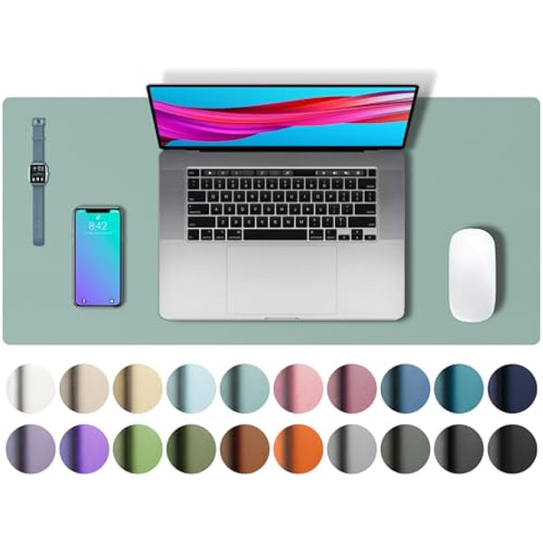 Aothia Leather Pad, Mouse Mat, Office Desk Pad, Non-Slip PU Leather Desk, Laptop Desk Pad, Waterproof Desk Writing Pad for Office and Home (60 cm x 35 cm, Light Blue)