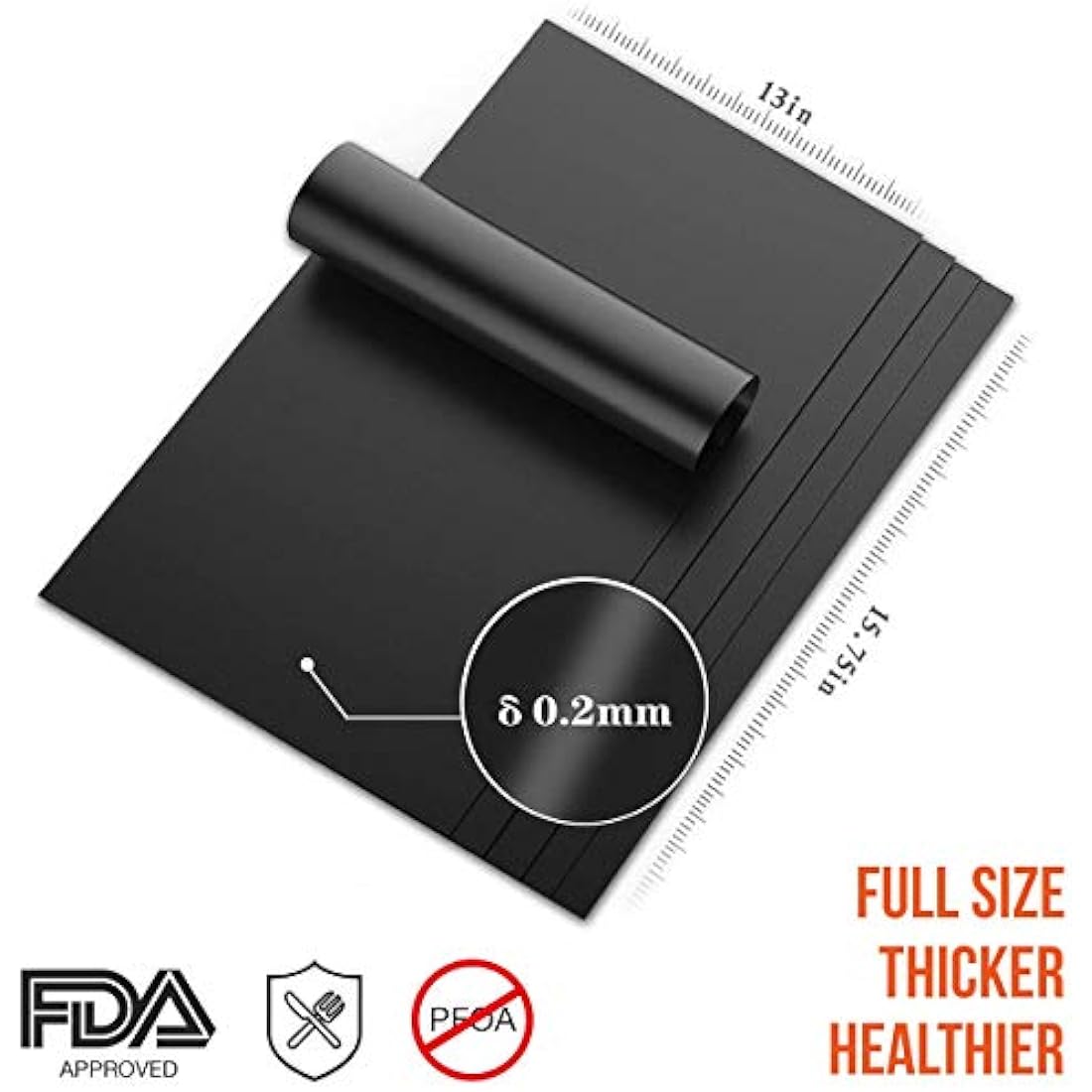 Ankier BBQ Grill Mat, Set of 8 Non Stick BBQ Baking Mats Reusable for Charcoal, Gas or Electric Grill - Easy to Clean, Heat Resistant Barbecue Sheets