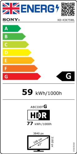 Sony BRAVIA, KD-65X75WL, 65 Inch, LED, Smart TV, 4K HDR, Google TV, ECO PACK, BRAVIA CORE, Narrow Bezel Design