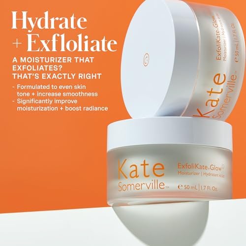 Kate Somerville Exfolikate Glow Moisturiser, Daily Facial Cream, 2-in-1 Exfoliating Face Cream, Gently Exfoliating and Hydrating Formula, 50 ml
