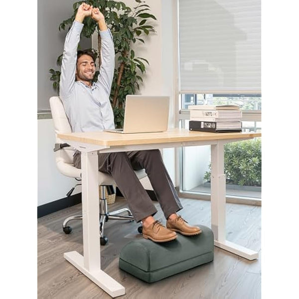 HEETA Desk Foot Rest, Ergonomic Foot Rest Under Desk Adjustable 2 Optional Height Footrest Memory Foam Non-Slip Foot Stool for Home, Office & Gaming (Gery)
