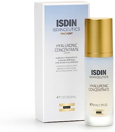 ISDIN Isdinceutics Hyaluronic Concentrate (30ml) | Hydrates and Plumps skin | wrinkle smoothing | reduces pores and sebum production