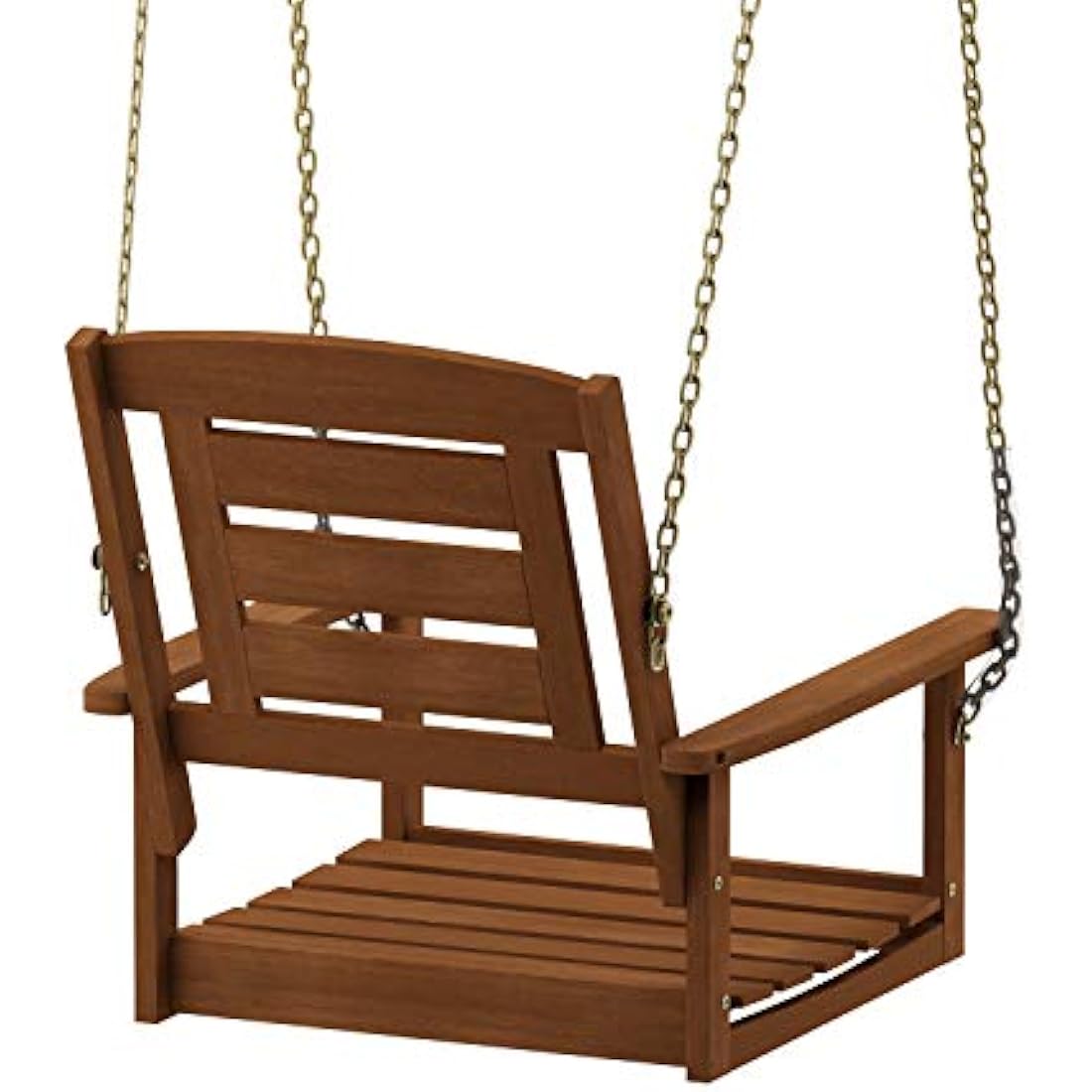 Furinno Tioman Hardwood Single Hanging Porch Swing with Chain, Natural