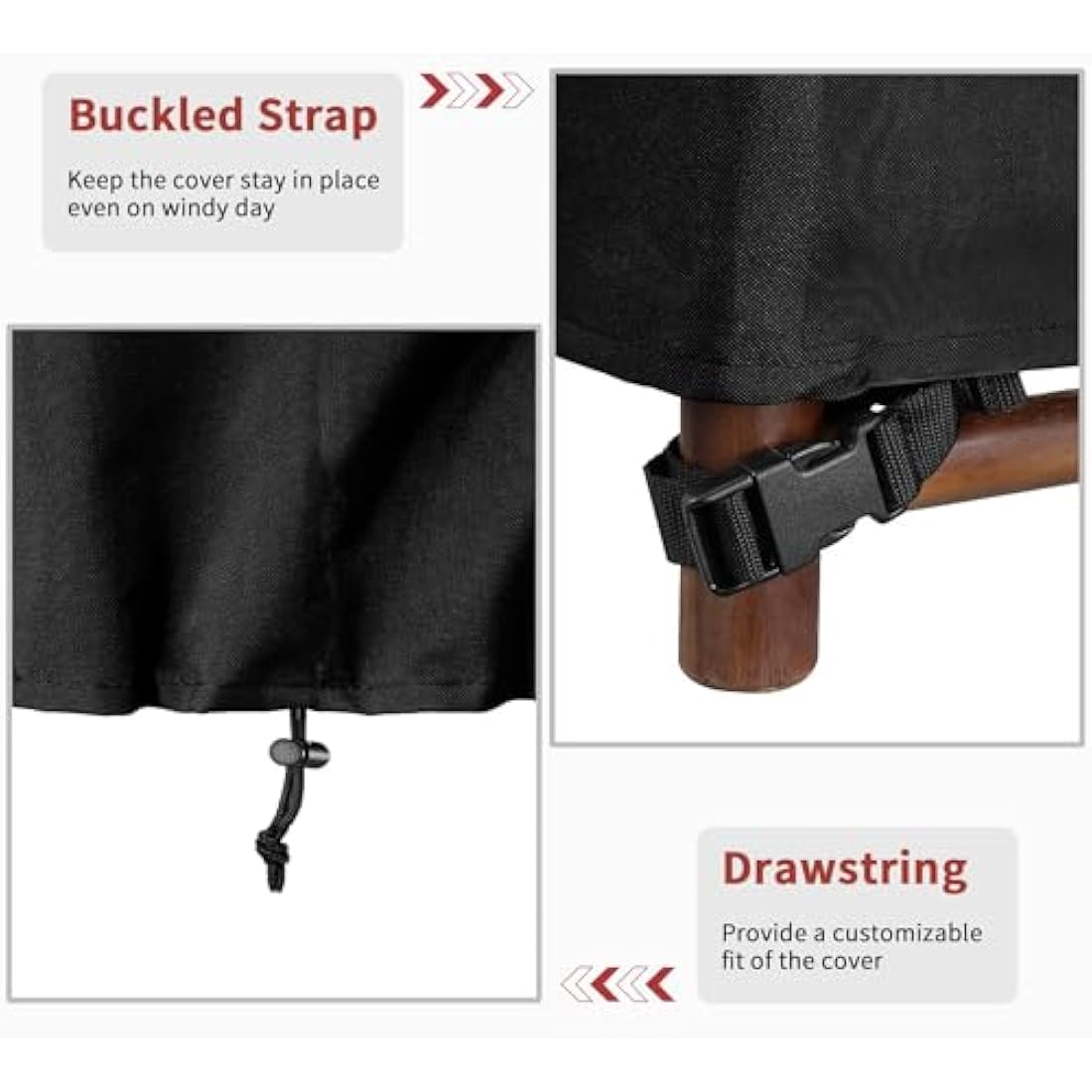 Dokon 3 Seater Garden Bench Covers Waterproof Heavy Duty 420D Oxford Fabric Windproof Anti-UV Outdoor Patio Bench Seat Cover with Air Vent, Garden Seat Covers - 163x66x63/89cm