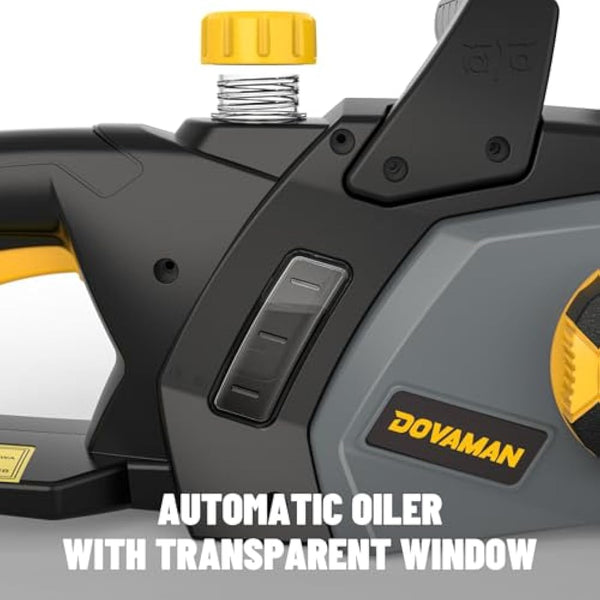 DOVAMAN 2400W Electric Chainsaw, One-Step Tool-Free Tensioning, 16 Inch Oregon Bar and Chain, 15m/s Chain Speed, 6m Power Cable, Auto Chain Lubrication, Powerful Chainsaw with Two Chains - DCS01A