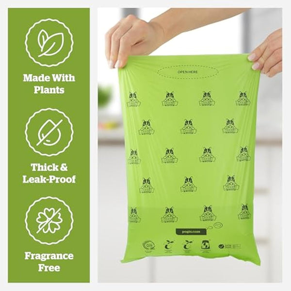 Pogi's Compostable Dog Poo Bags – Leak-Proof, Extra-Large, Made with Plants – 32 Rolls (480 Bags)