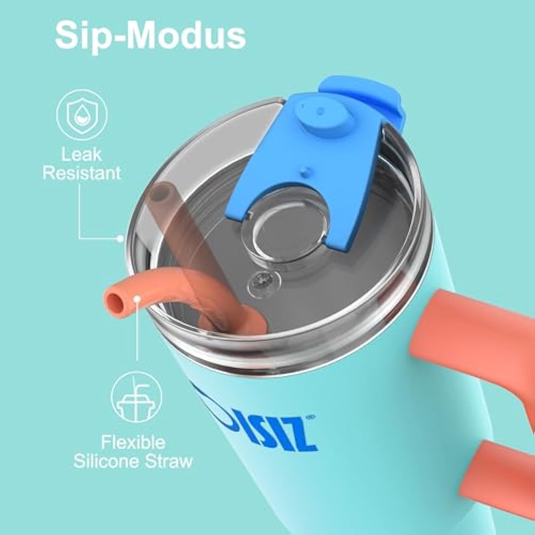 OISIZ 40oz Tumbler with Handle Water Bottle with Straw Lid 1200ml Stainless Steel Drink Cup Reusable Insulated Vacuum Cup Travel Coffee Mug Travel Cup Cupholder Friendly,Leak Proof,Keep Cold for 32Hr