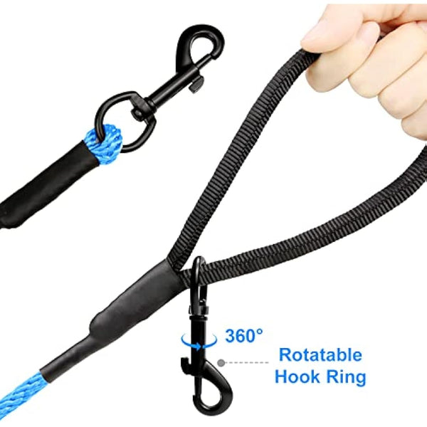Joytale Long Training Lead for Dogs, 15/10/5M Strong Reflective Training Leads with Soft Handle, Nylon Rope Long Line Leash for Small and Puppy Dogs with 2 Hook Tie out, 10M, Blue