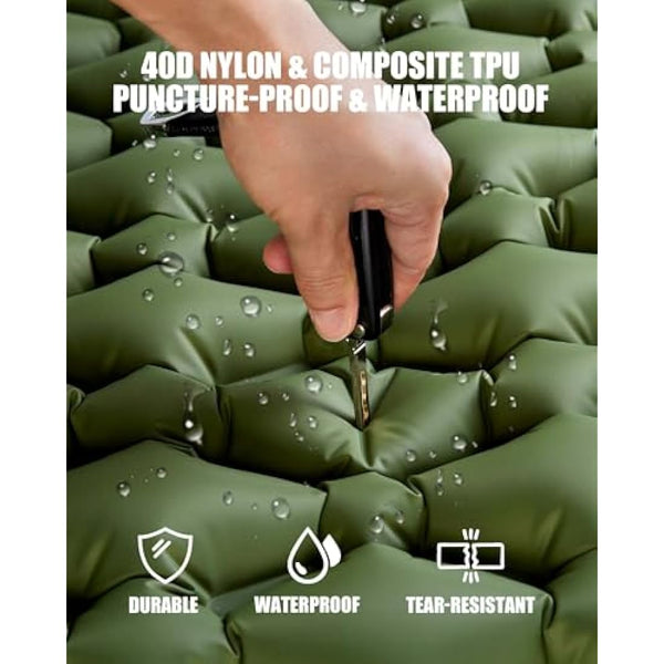 AKSOUL Self Inflating Sleeping Mat for Camping: 8-12CM Thickness Single Camp Mattress, Double Joinable Camping Inflatable Mat