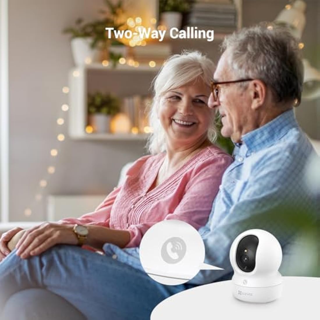 EZVIZ 4MP Indoor Camera No Monthly Fee, 512GB Supports, Spotlight Colour Night Vision, Dual Band Wifi, One-touch-calling Button, Two-way Audio, Sound/Human Detection, Works with Alexa (CP1 Pro 2K+)