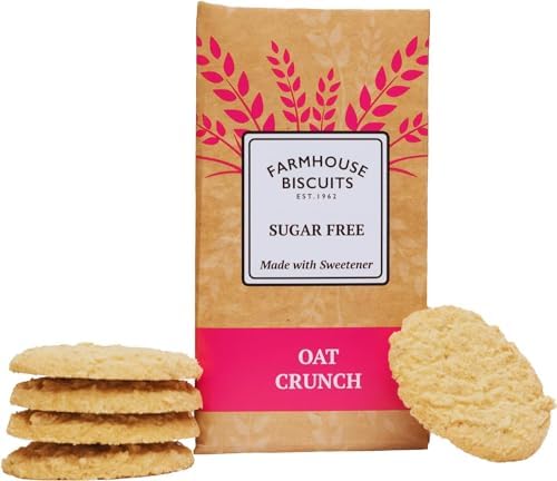 Farmhouse Sugar Free Luxury Cookies Selection - Viennese Shorties, Oat Crunch Cookies, Ginger Cookies & Choc Chip Cookies 150g Each
