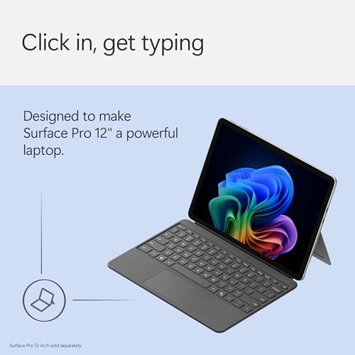 Microsoft Surface Pro Flex Keyboard with Slim Pen | Black | 2-in-1 Alcantara® Keyboard for Surface Pro Windows 11 Copilot+ PC