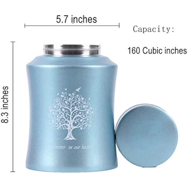 Adult Cremation Urn for Human Ashes - Medium Size for Dad or Mom - Funeral Urn (Blue)