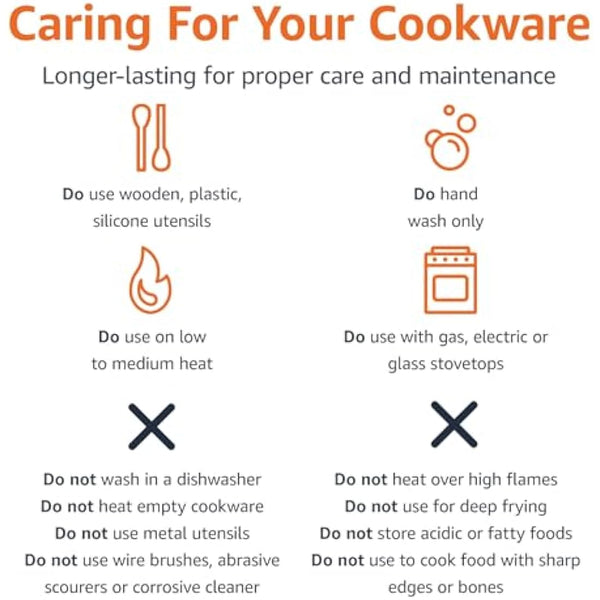 Amazon Basics 8-Piece Non-Stick Cookware Set, Black