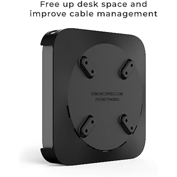 HumanCentric Mount Compatible with Mac Mini, Custom Mount Adapter for Wall, Rack, Under Desk, Behind Monitor, 75x75mm and 100x100mm VESA Patterns, Does Not Work With 2024 M4 Mac Mini