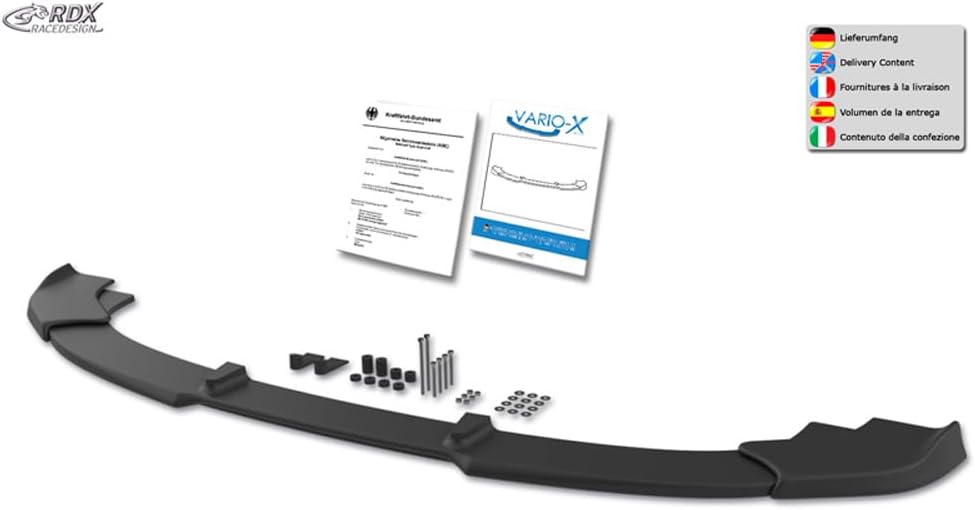 RDX Racedesign Front spoiler Vario-X compatible with Renault Master/Opel Movano 2010-2021 (PU)