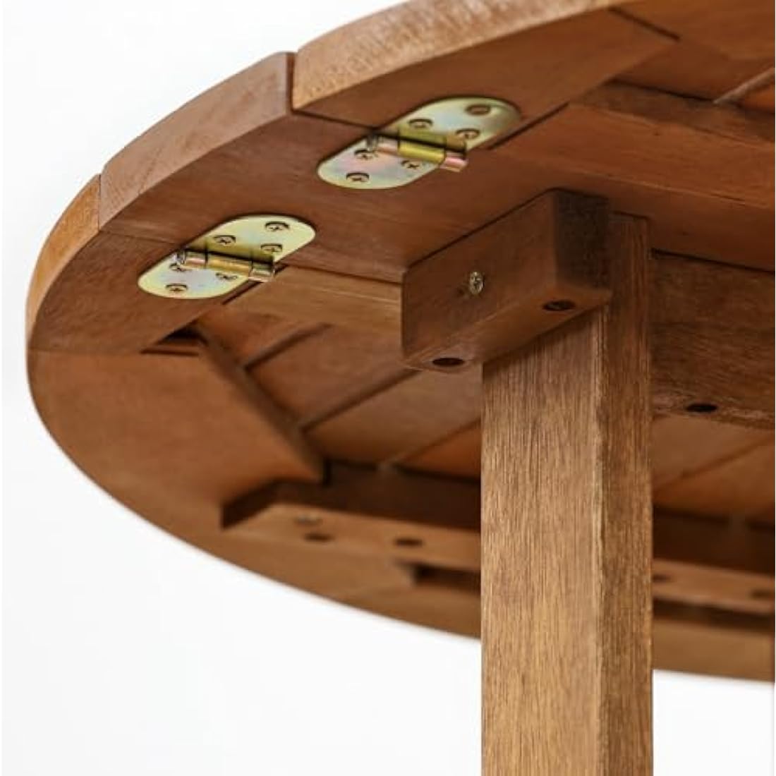 Furinno FG17035 Tioman Hardwood Patio Furniture Gateleg Round Table in Teak Oil, Natural