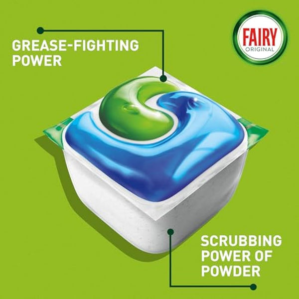 Fairy All-In-1 Original Dishwasher Tablets Bulk 70 Tablets, Effective Even On Dried-On Grease