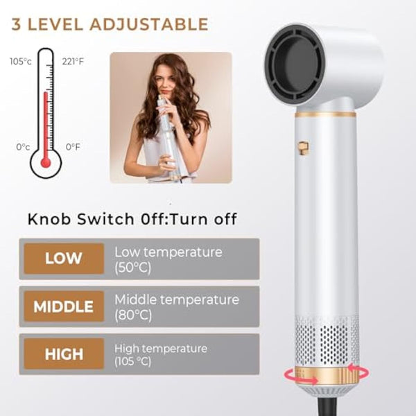 Air Styler Magic Hair Styler- 5 in 1 Hair Dryer Brush Ionic Air Curler,Blowout Airflow, Blow Dryer Brush Set,Multi Styler Tools fo Fast Drying Styling Curling Straightening Hair