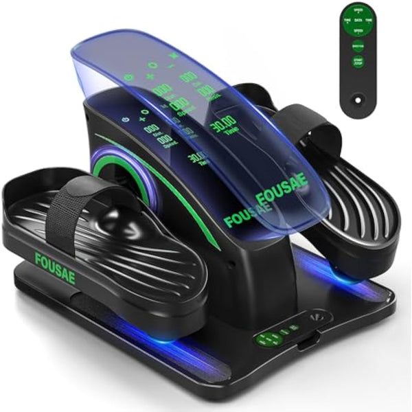 FOUSAE Under Desk Elliptical Machine for Home, 2 in 1 Electric Pedal Exerciser, Electric Leg Exerciser for Seniors with 15 Adjustable Speed, Seated Cross Trainer with Remote Control & Non-Slip Pad