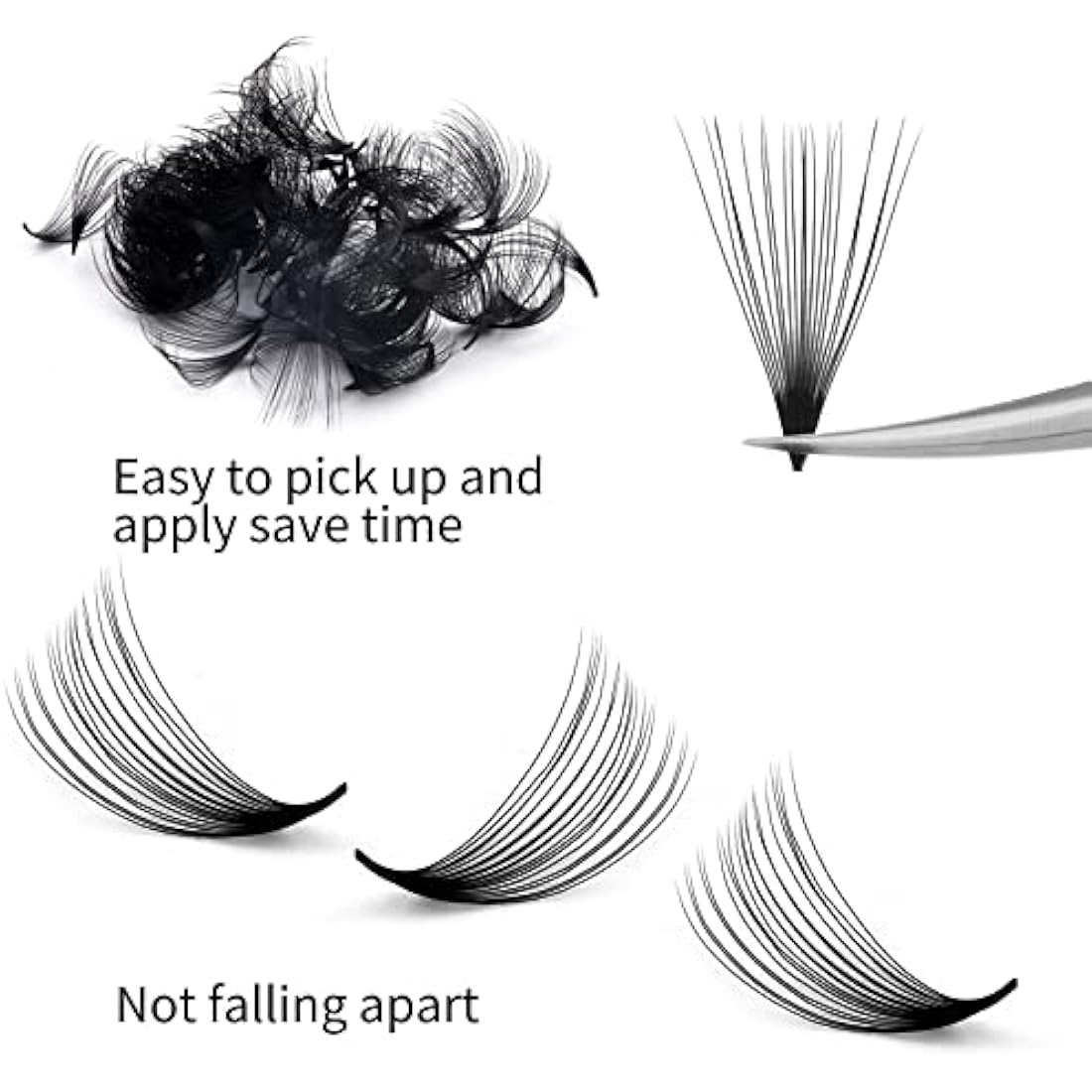 Fadlash Preade Fan Eyelash Extensions 20D 0.07mm D Curl MIX 9-16mm Handmade Promade Loose Fans Lash Loose Fans Pre Made Volume Lashes