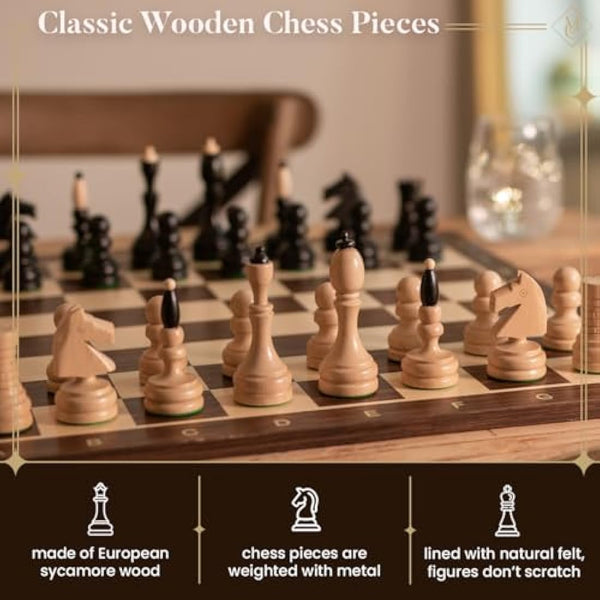 Master of Chess Classic TOURNAMENT Chess Set Wooden Chess Set | Handmade Tournament Chess Set Without Chess Table - Chess Pieces Only
