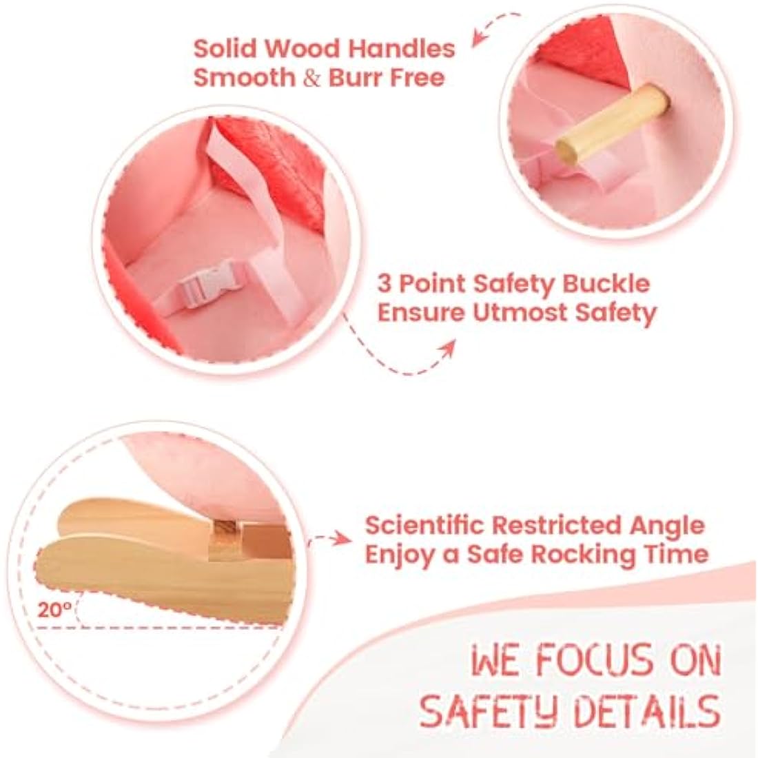 FUNLIO Flamingo Baby Rocking Horse for Toddlers 6 Months to 3 Years, Cute & Graceful Pink Swan Rocker for Baby Girl, Stuffed Plush Ride-on Rocking Animal, Easy to Assemble, CPC & CE Certified