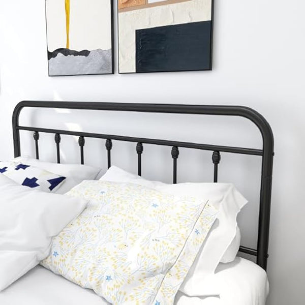 DUMEE King Size Bed Frame with Headboard and Footboard/Under Bed Storage, Metal Bed Frames King Size Mattress Base No Box Spring Needed, Enhanced Support Noise Free, Black