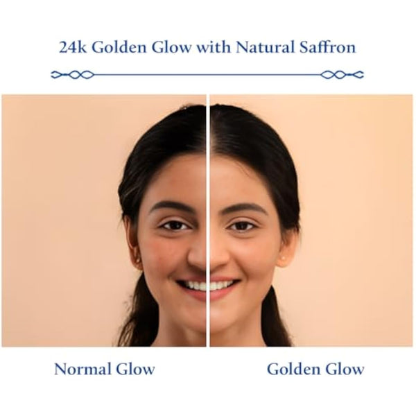 Blue Nectar 24k Gold Serum for Glowing Skin | Natural Kumkumadi Oil Serum for Face Infused with 24K Gold | Ayurvedic Face Serum for Skin Brightening and Skin Firming (24 Herbs, 30ml)