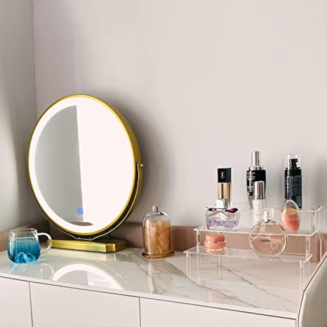 Acrylic Riser Clear Display Stand Cologne Organizer Acrylic Shelves 3 Tier Shelf for Amiibo Funko Figures Toys Cupcake Food Desserts Perfume Collection (3 PACKS)