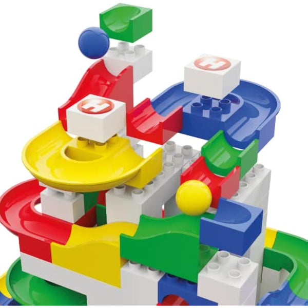 Hubelino 420480 Basic Building Box Marble Run, Compatible with Popular Building Block System, 123 pieces, for Ages 4 and Up, (Made in Germany)