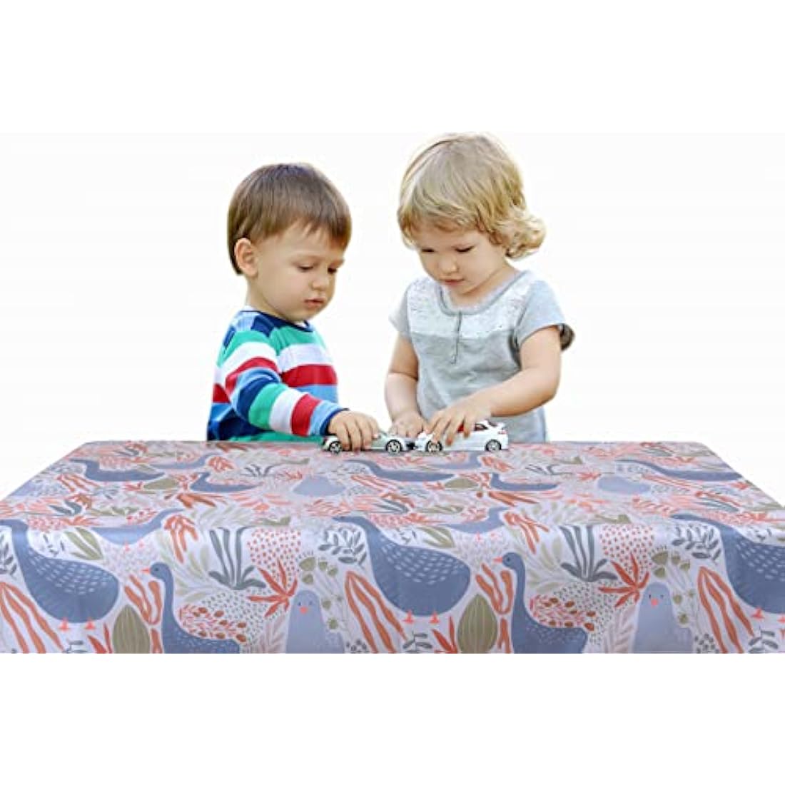 Splat Mat for Under High Chair/Arts/Crafts, Waterproof and Anti-Slip Splash Mat Floor Protector, Washable Highchair Floor Mat, 51 Inch Reusable Messy Mat and Baby Feeding Table Cloth (Duck)